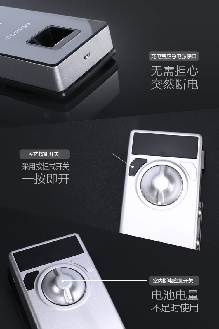 中国结智能锁 智能玻璃门指纹锁触控门铃