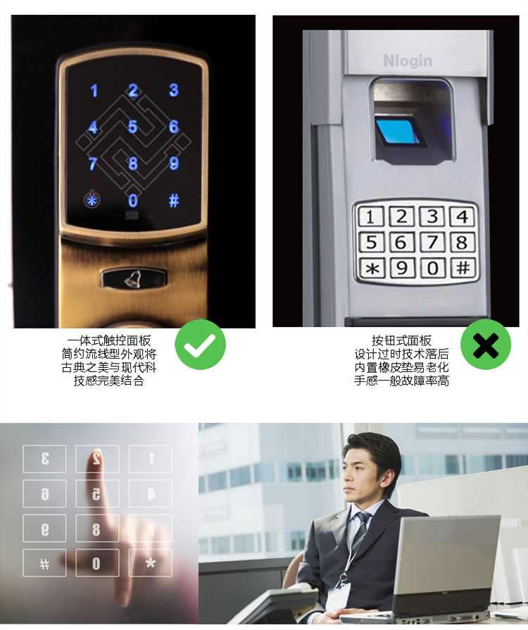 中国结智能锁 防盗门指纹锁自动通知