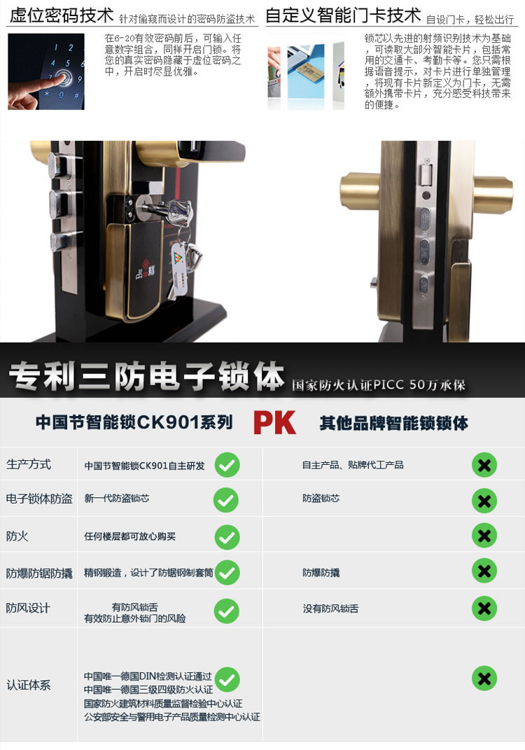 中国结智能锁 防盗门指纹锁自动通知