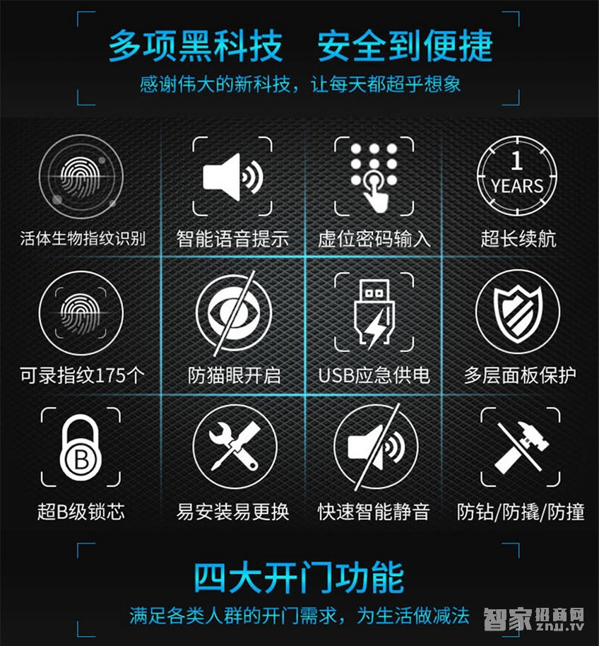 科裕滑盖指纹锁 大门通用电子密码锁