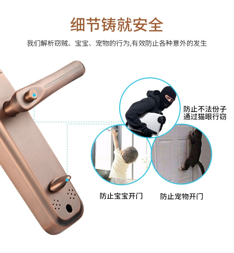 尊爵智能锁 智能生物指纹密码锁 欧式防盗指纹锁