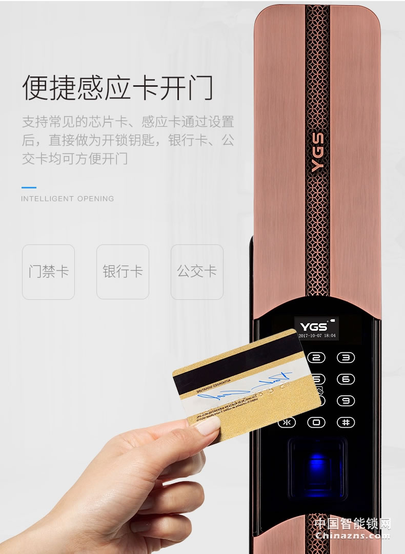 YGS杨格指纹锁 密码锁智能锁 指纹家用防盗门锁智能门锁 T7-D