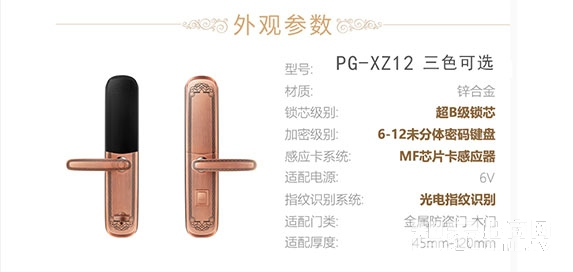 品冠智能锁 智能指纹门锁80s轻奢配置