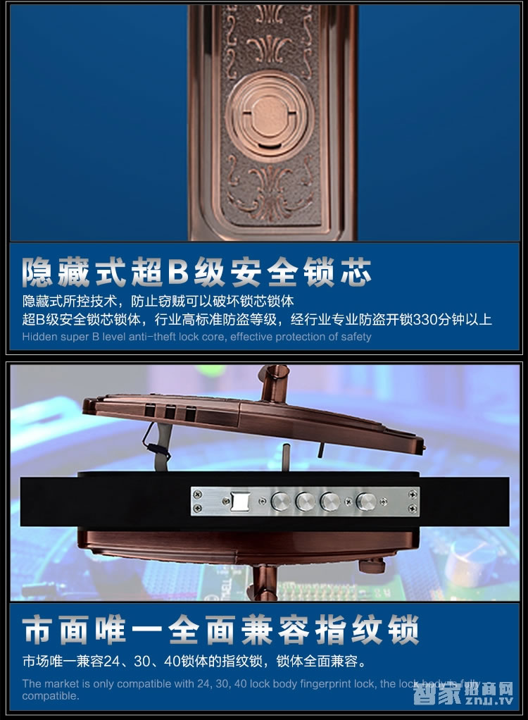 如神家用指纹锁 防盗指纹密码锁 防猫眼开锁