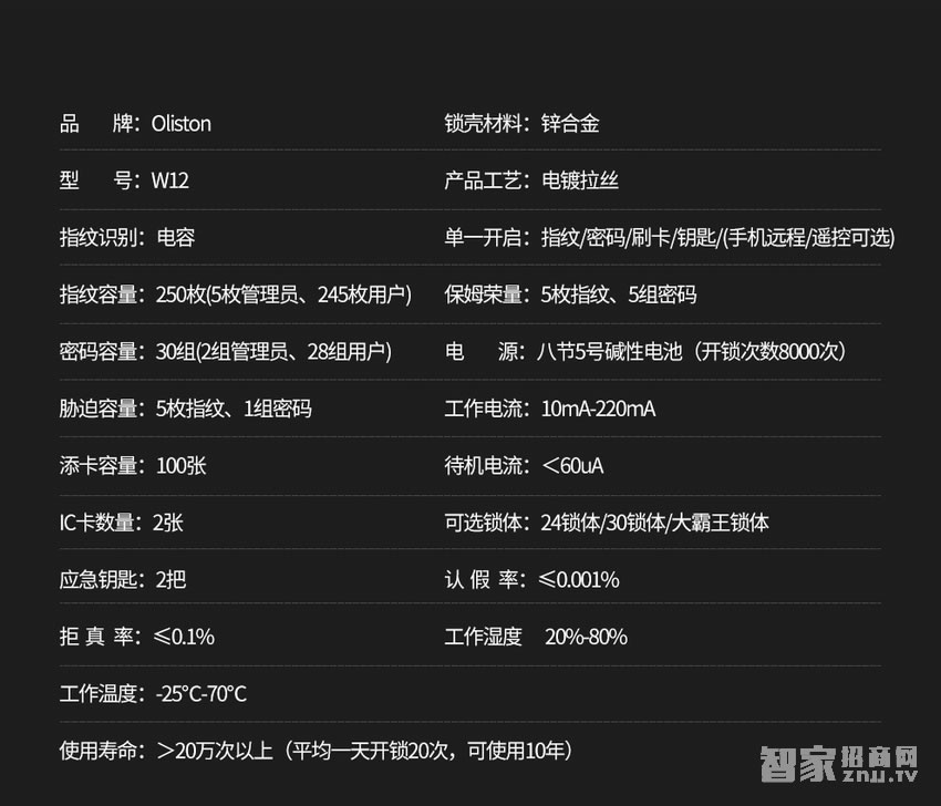 欧莱斯顿 指纹锁智能锁别墅门古典奢华家用电子锁