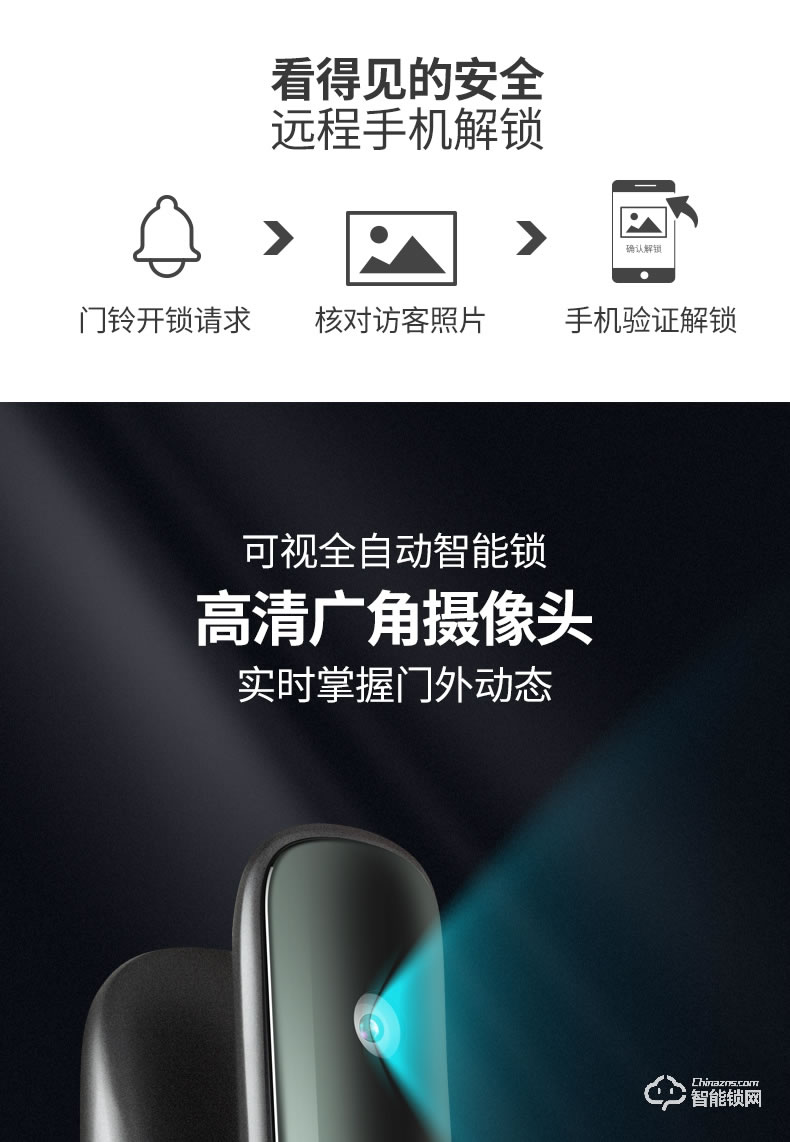 朗菲智能锁 家用防盗门全自动智能锁密码锁