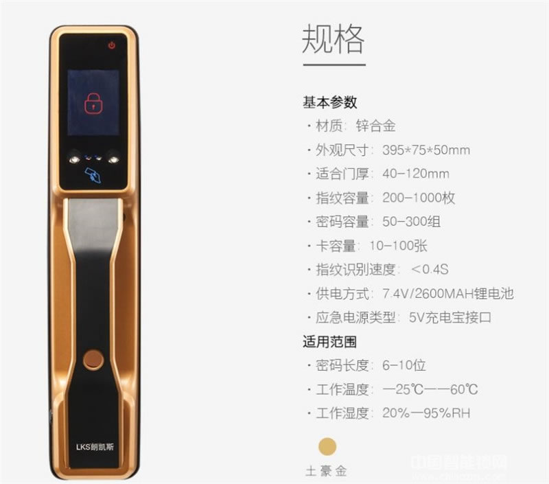 朗凯斯人脸识别智能刷卡锁 家用智能人脸识别锁