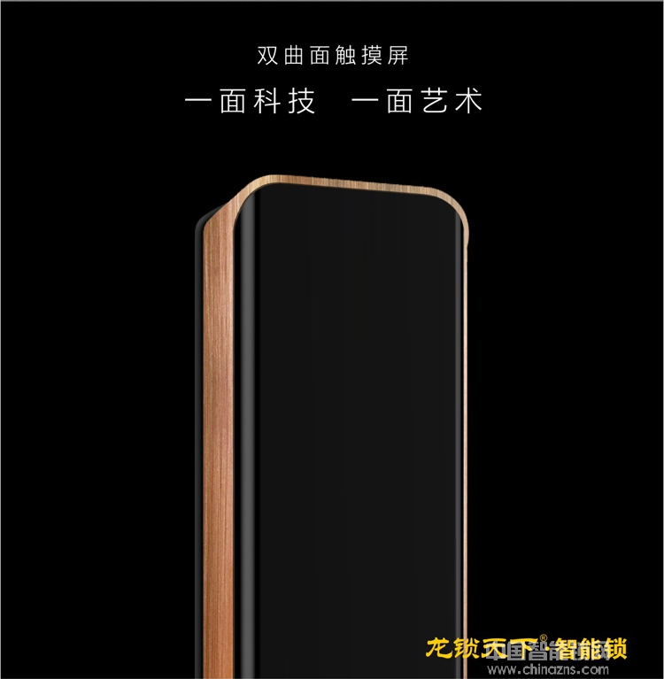 龙锁天下双曲面触摸屏智能锁 指纹密码防盗锁