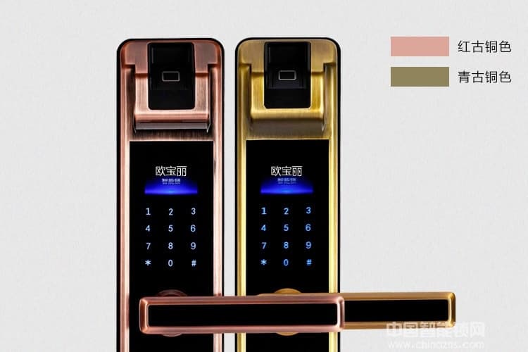 欧宝丽智能锁 APP智能刷卡指纹密码锁 家庭防盗门锁