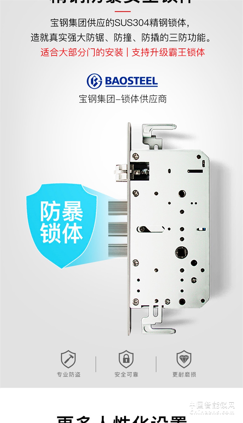 VOC指纹锁K77电子密码锁 智能家用门锁