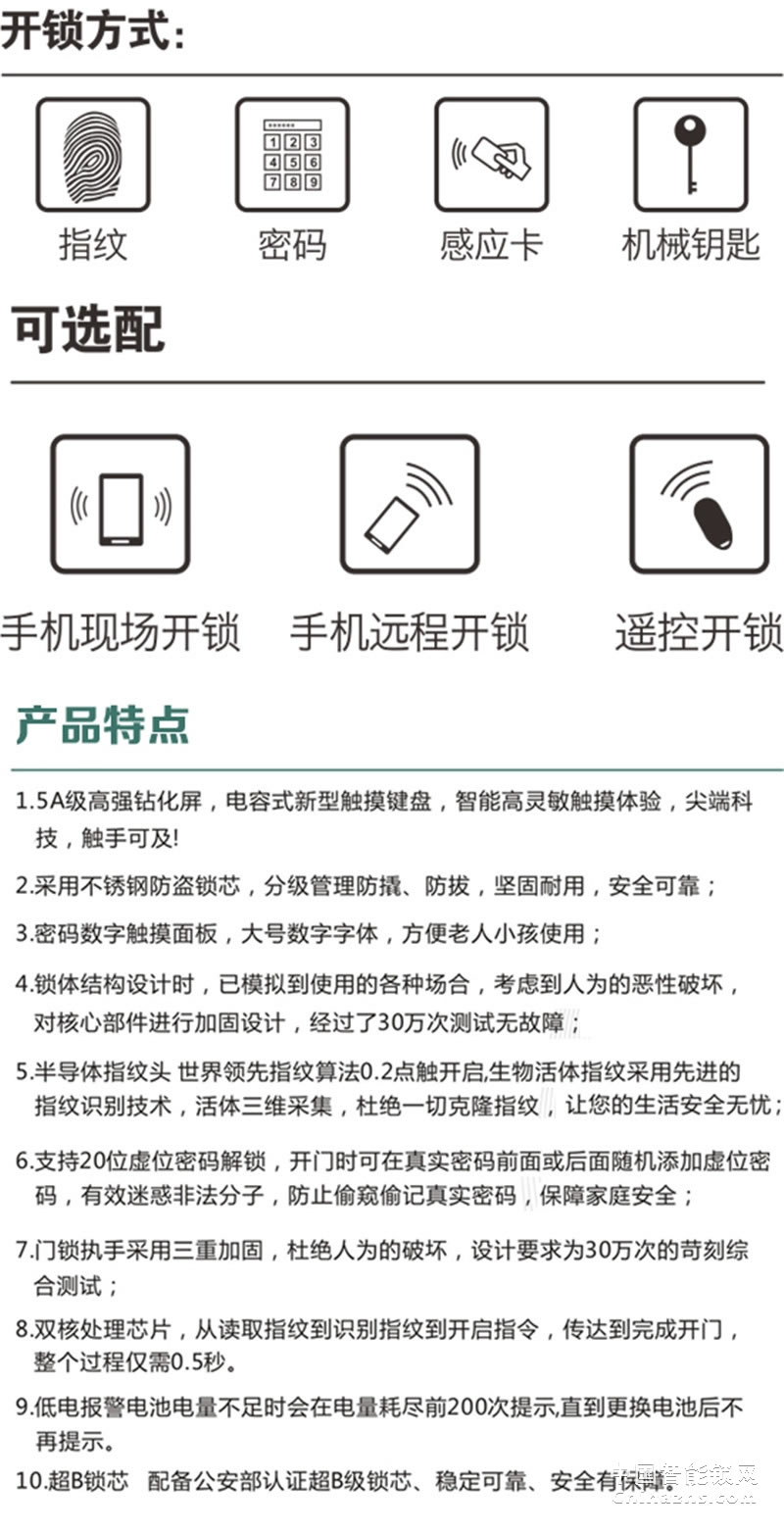 硕贝德全自动推拉锁 8801F智能语音导航锁