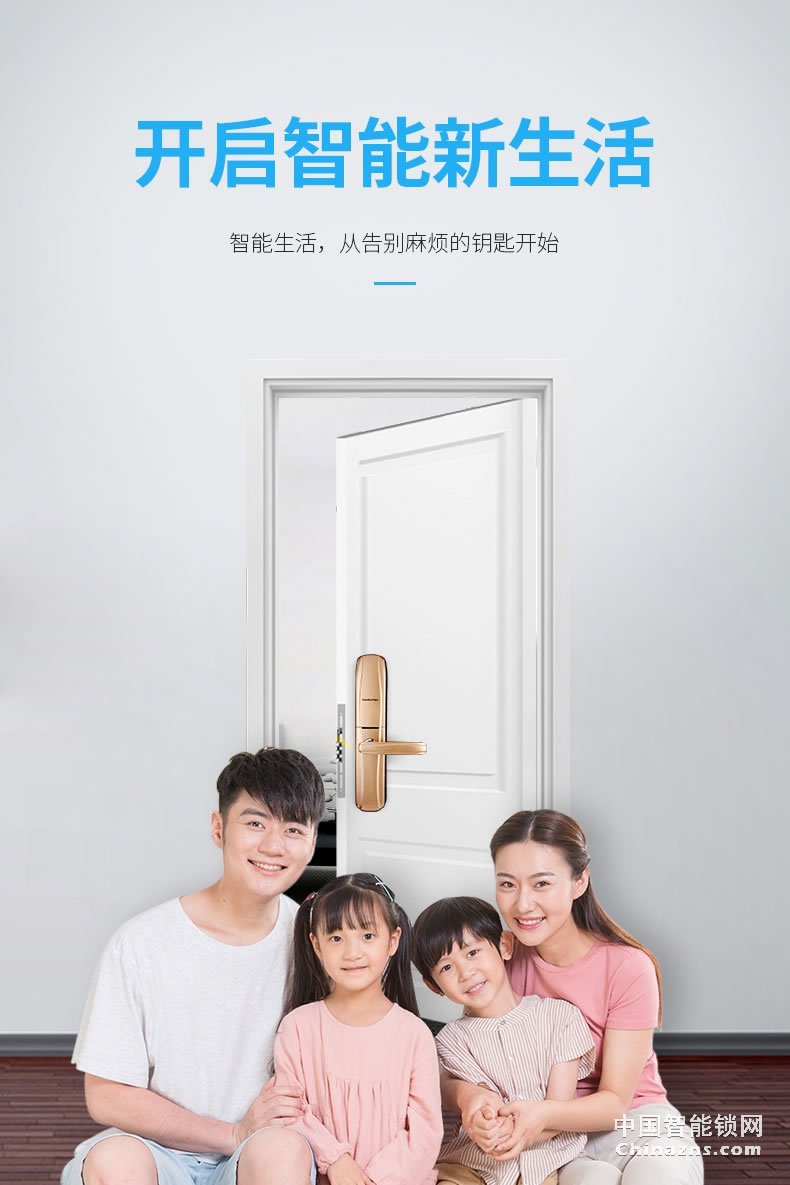 凯迪仕指纹密码锁 智能家用 电子防盗门锁6017