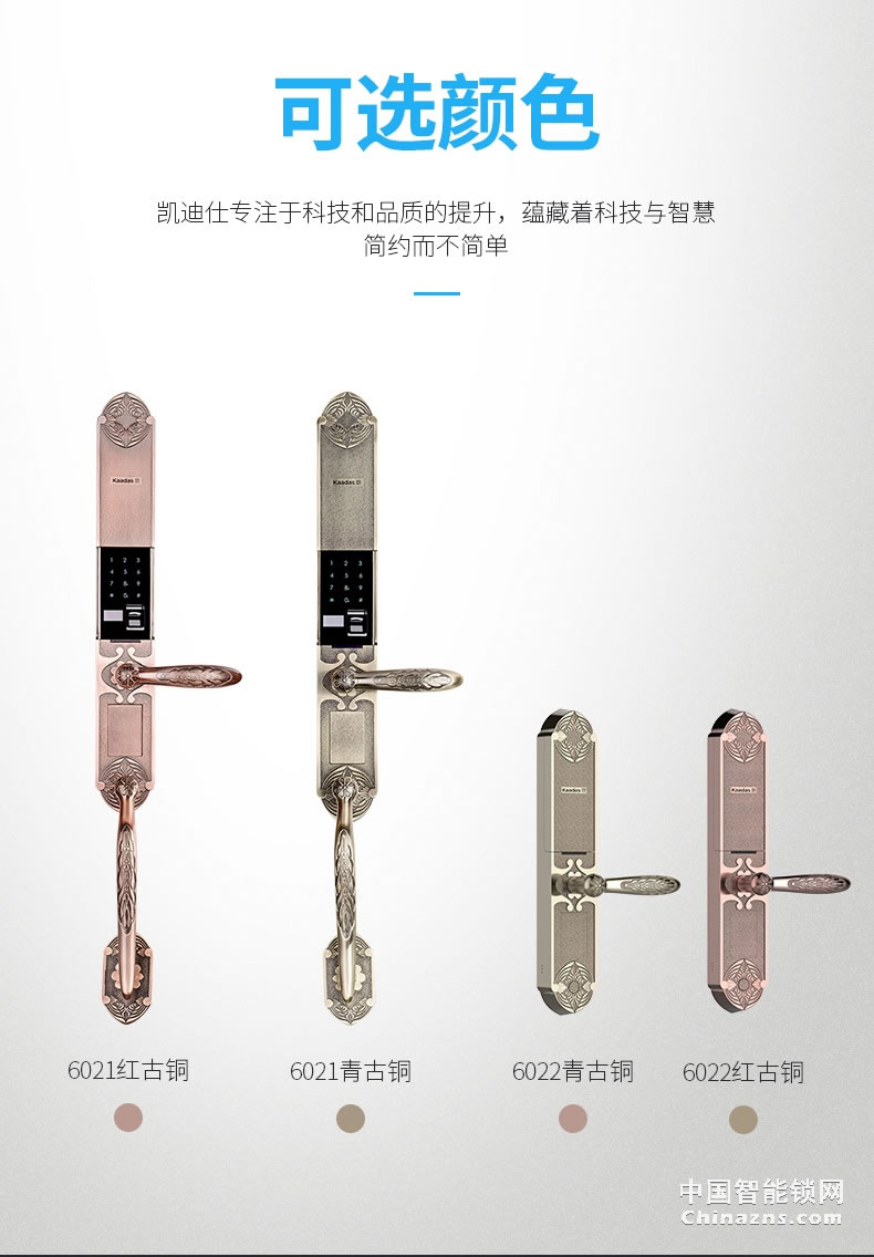 凯迪仕指纹锁 家用防盗门电子锁 智能密码锁6021