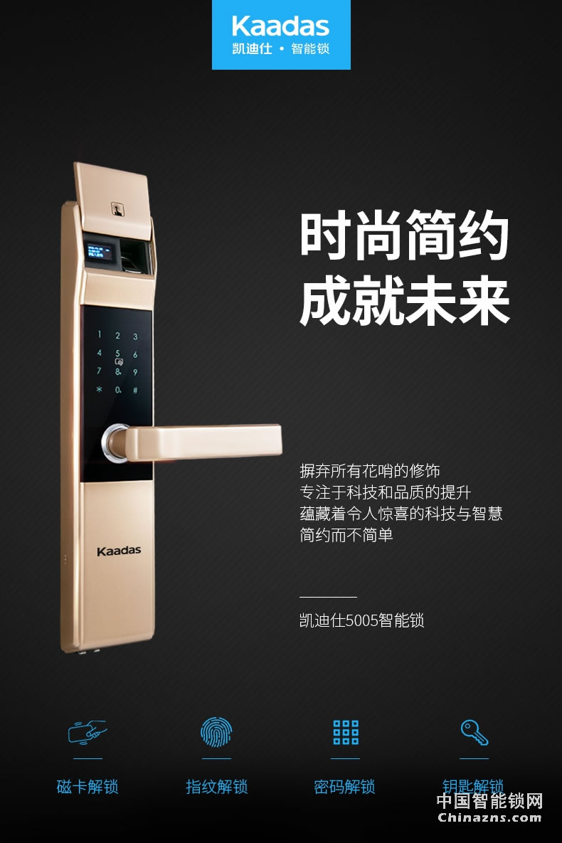 凯迪仕电子锁 家用防盗门密码锁5005