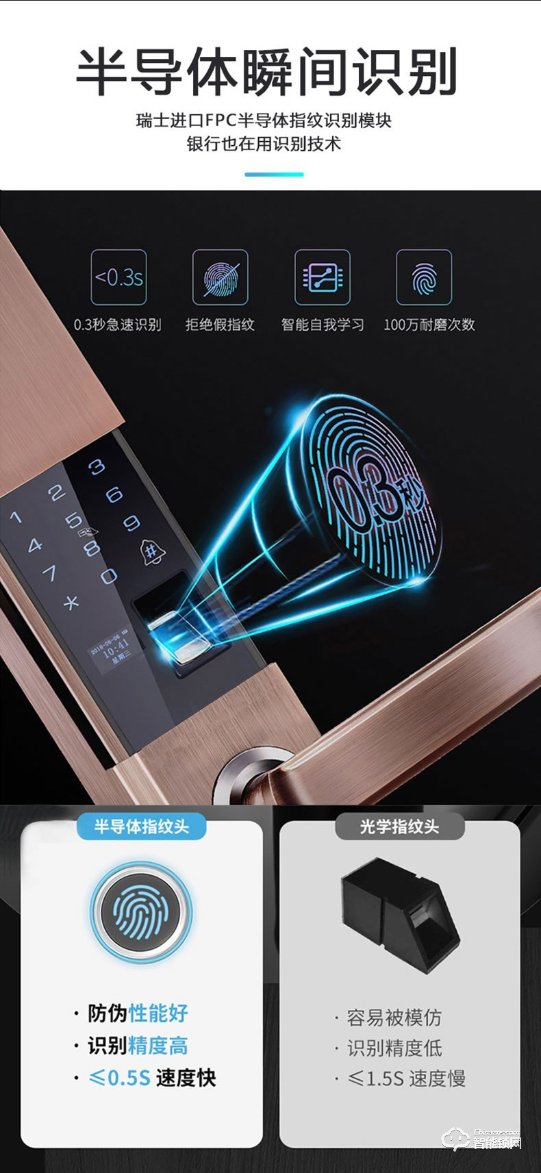 扬子智能锁 B05半自动家用滑盖智能锁