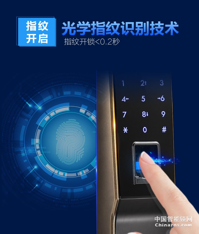京特固指纹密码锁 双核双系统 光学指纹识别