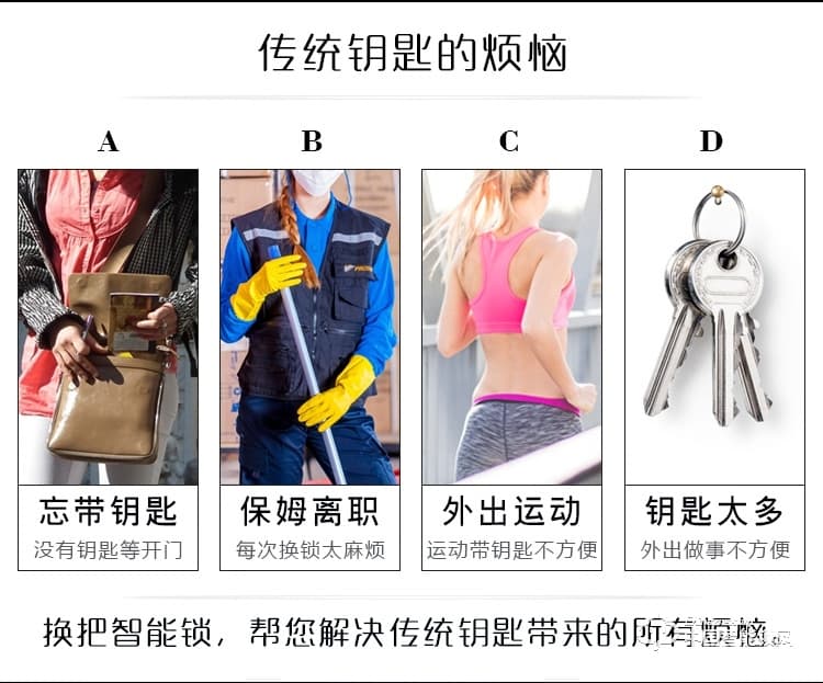 伊派尔指纹锁 智能锁密码锁刷卡锁 家用防盗电子锁