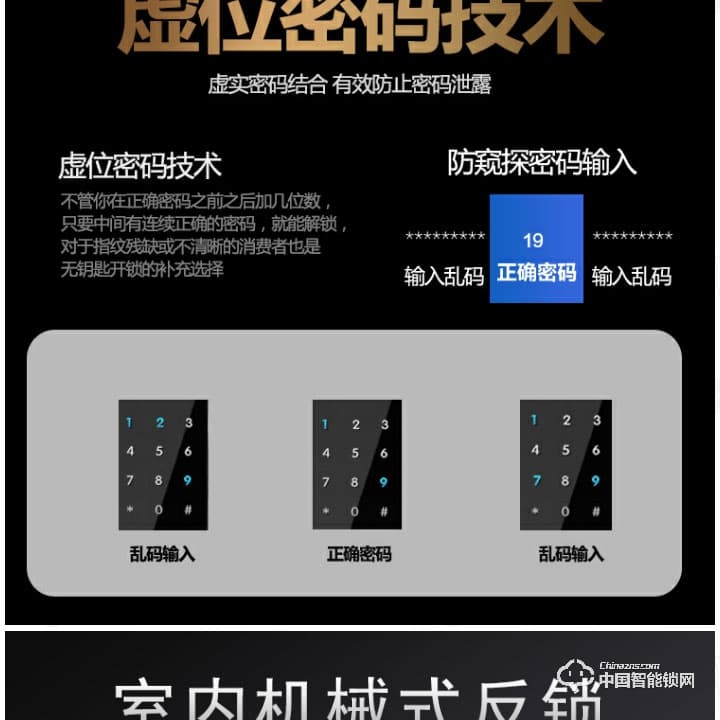 安享指纹锁 小滑盖指纹密码锁 防盗门智能门锁