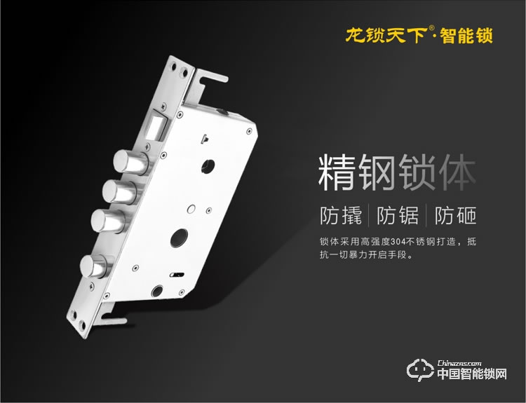 龙锁天下智能锁 指纹密码锁 防盗门锁 玫瑰金