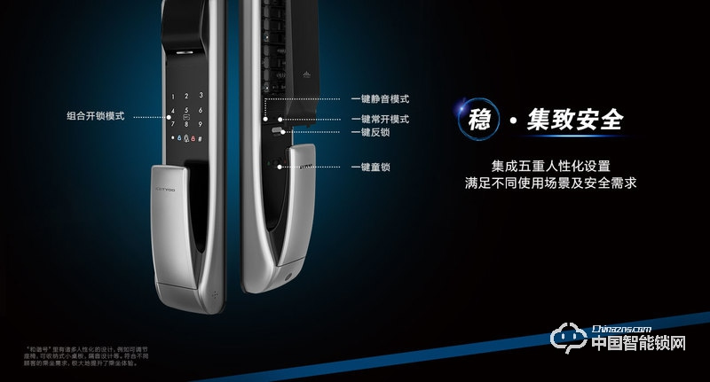 科徕尼智能锁 推拉式指纹密码锁 家用防盗门智能锁