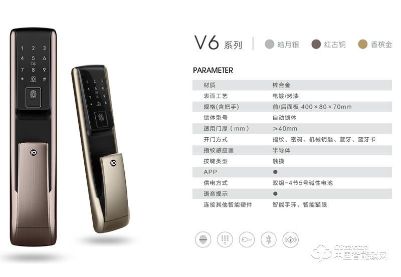 科徕尼智能锁 家用推拉式指纹锁 防盗门密码锁