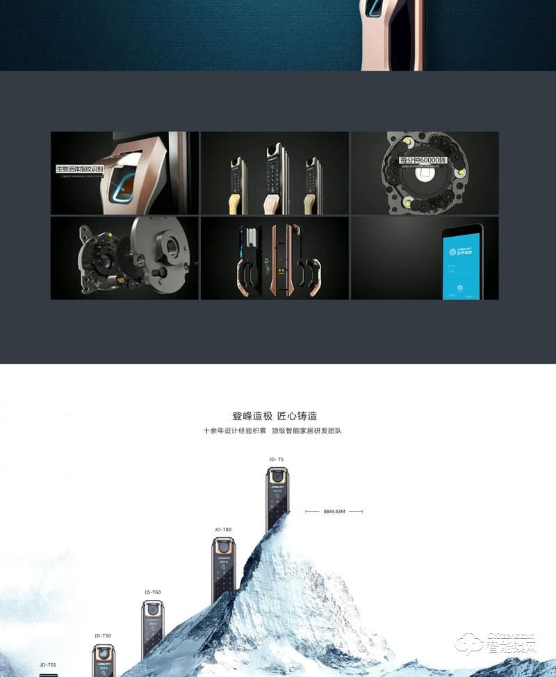 金典智能锁 家用指纹锁 密码锁刷卡锁JD-T60