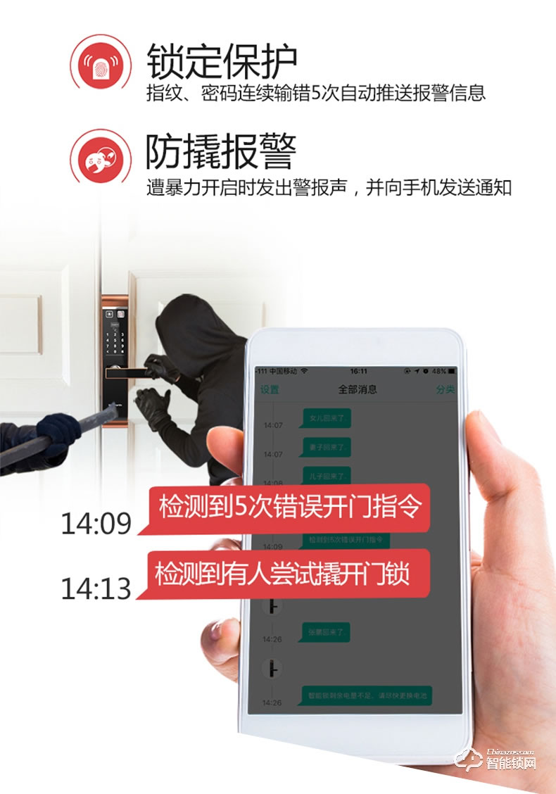 创维智能锁 r8家用防盗门电子指纹密码感应锁