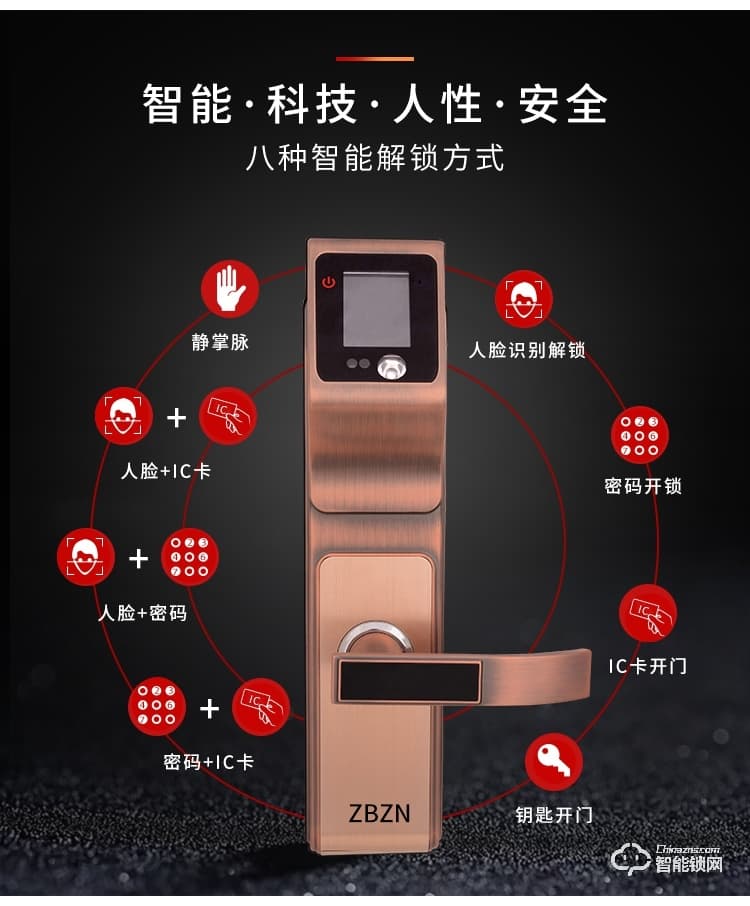 中霸智能锁 S77人脸识别智能锁