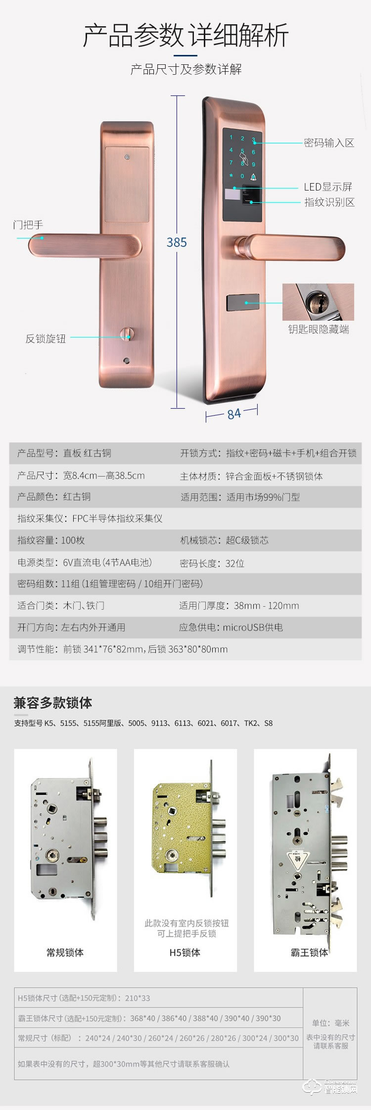 罗斯盾智能锁 电子门锁超C级锁芯