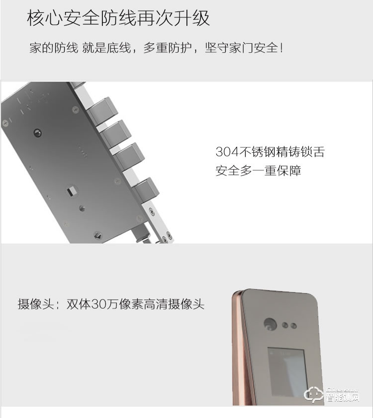 顶吉智能锁 TOP300R人脸识别门锁智能锁指纹密码锁