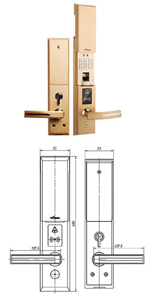 皇鼎智能锁 DL-3302-PRF-XBJ电子感应密码指纹执手锁