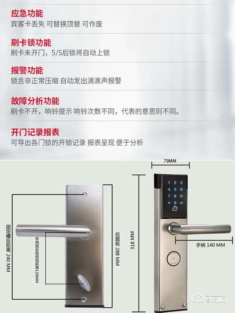 居顶指纹锁 民宿防盗门锁电子锁感应锁
