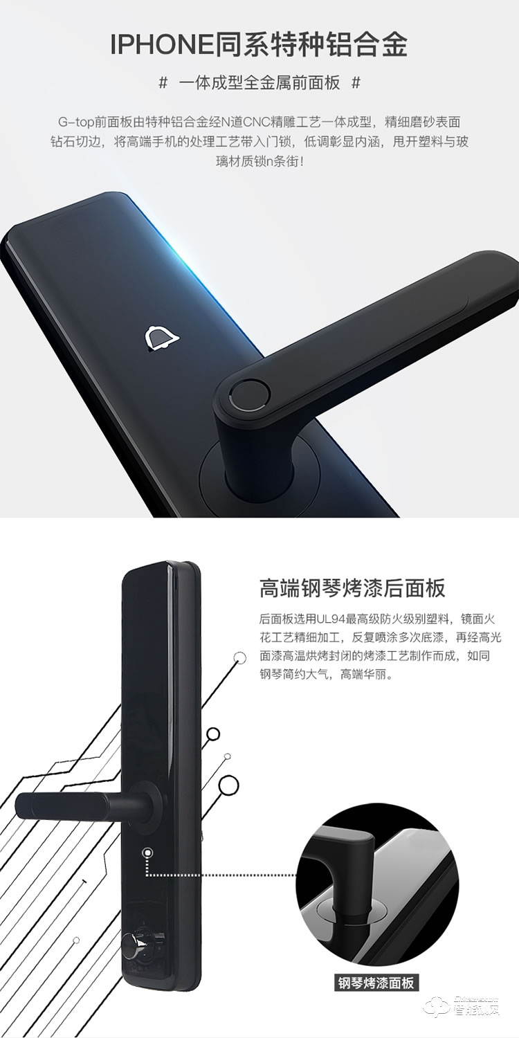 居顶指纹锁 智能家用防盗门电子密码门锁