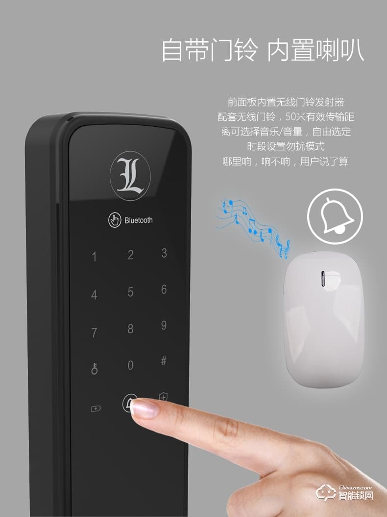 居顶指纹锁 家用防盗门智能锁磁卡锁