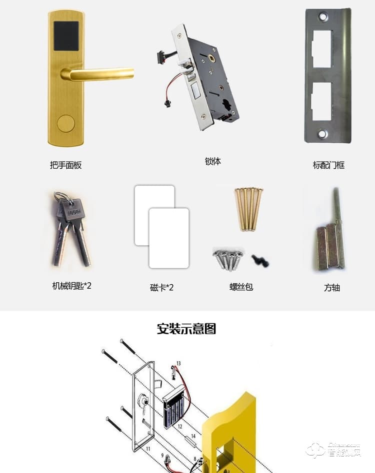 居顶指纹锁 公寓出租屋民宿室内木门锁