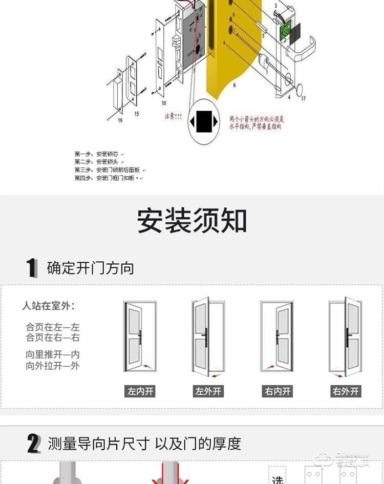 居顶指纹锁 公寓出租屋民宿室内木门锁