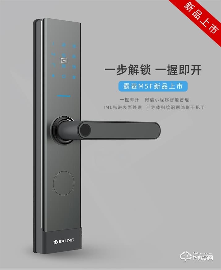 霸菱智能锁 M5F直板微信指纹密码锁