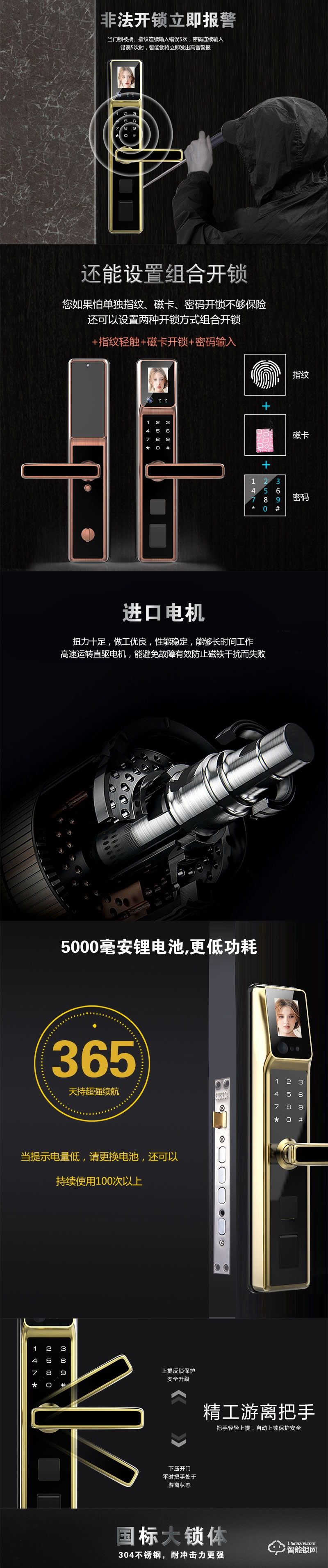 皇家金盾智能锁 R10人脸识别刷脸面部智能锁