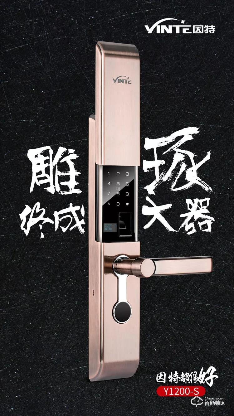 因特智能锁 Y1200-S滑盖指纹密码锁