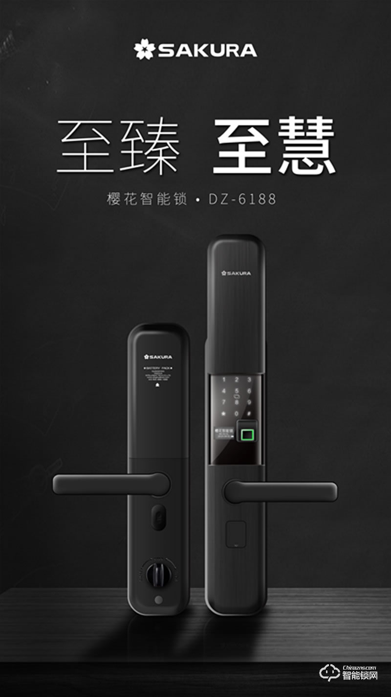 樱花智能锁 DZ-6188锌合金滑盖智能密码锁
