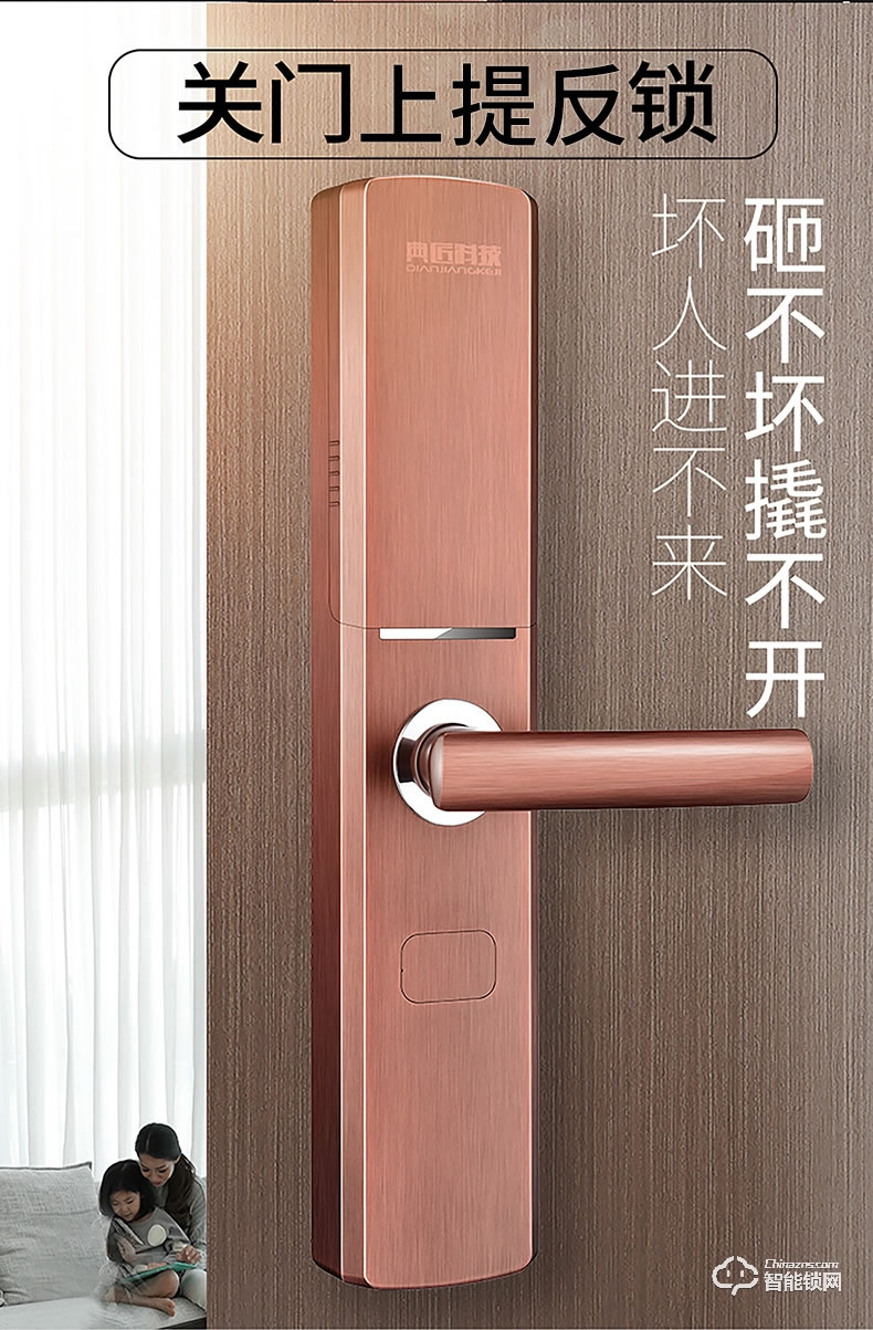 典匠智能锁 6012S时尚滑盖大门锁刷卡感应密码锁