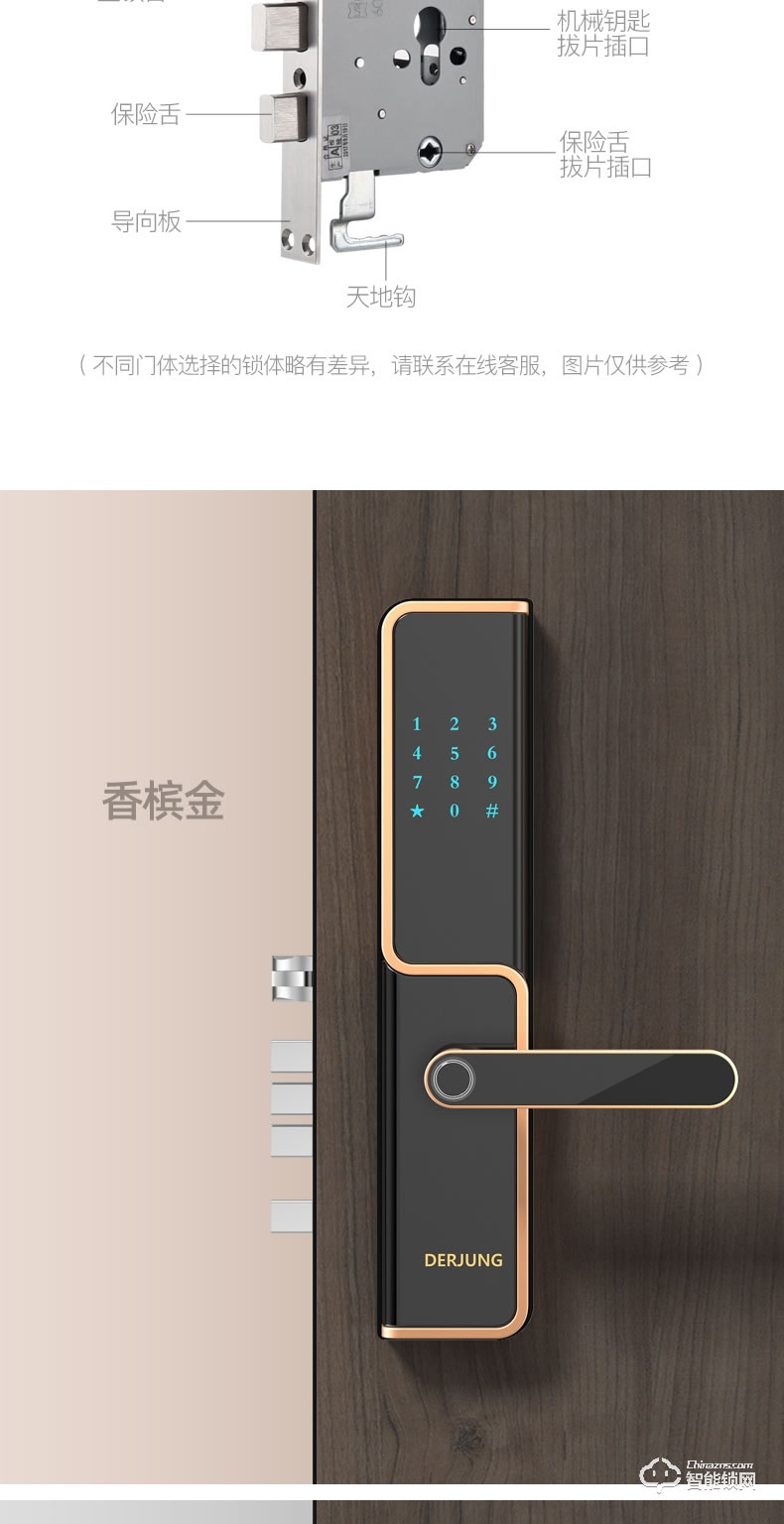 典匠智能锁 D5家用防盗门密码锁感应锁