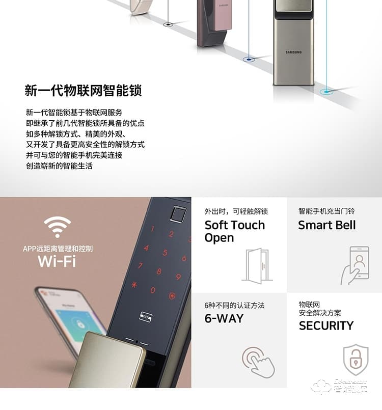 三星智能锁 SHP-DR719全新一代物联网智能锁