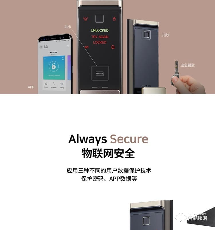 三星智能锁 SHP-DR719全新一代物联网智能锁