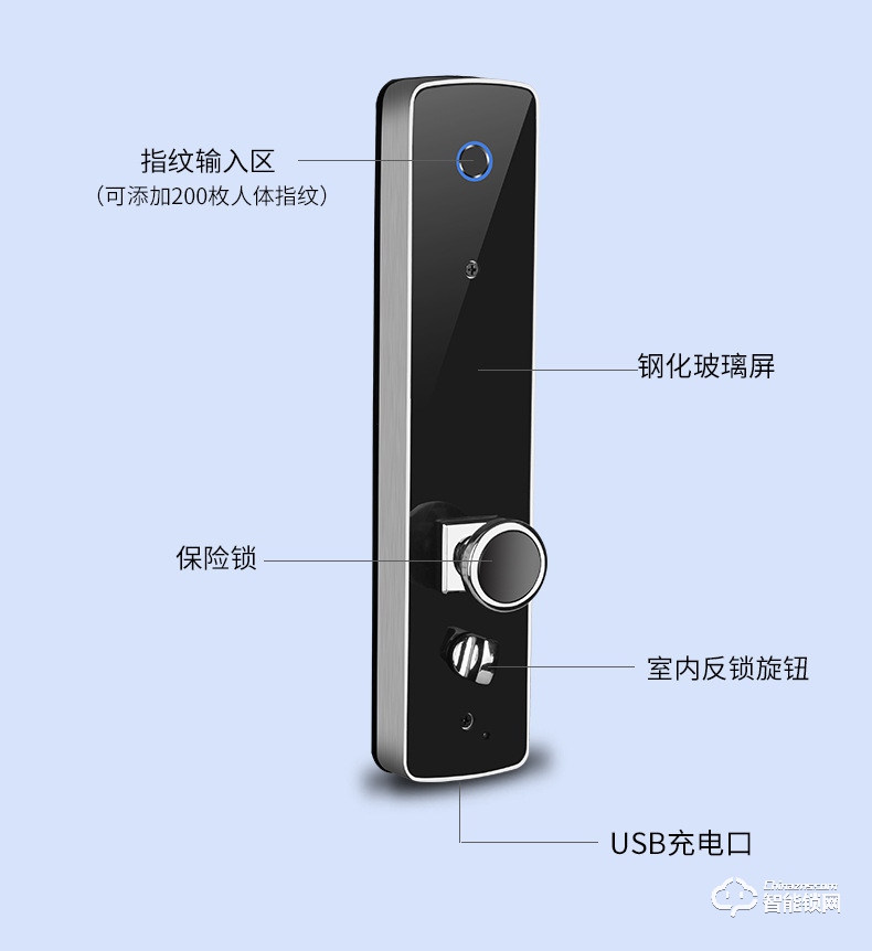 智联美家智能锁 M0609全自动把手直板智能锁