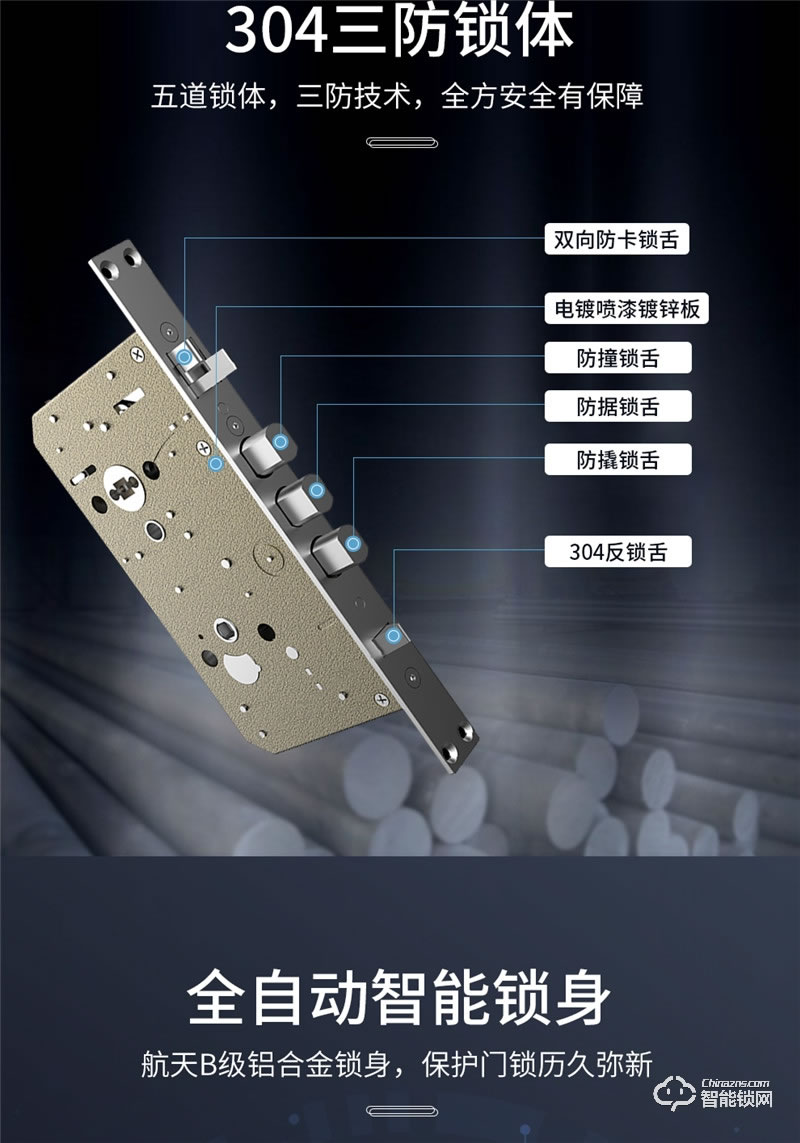 凯迪仕智能锁 K100全自动指纹锁家用防盗门锁