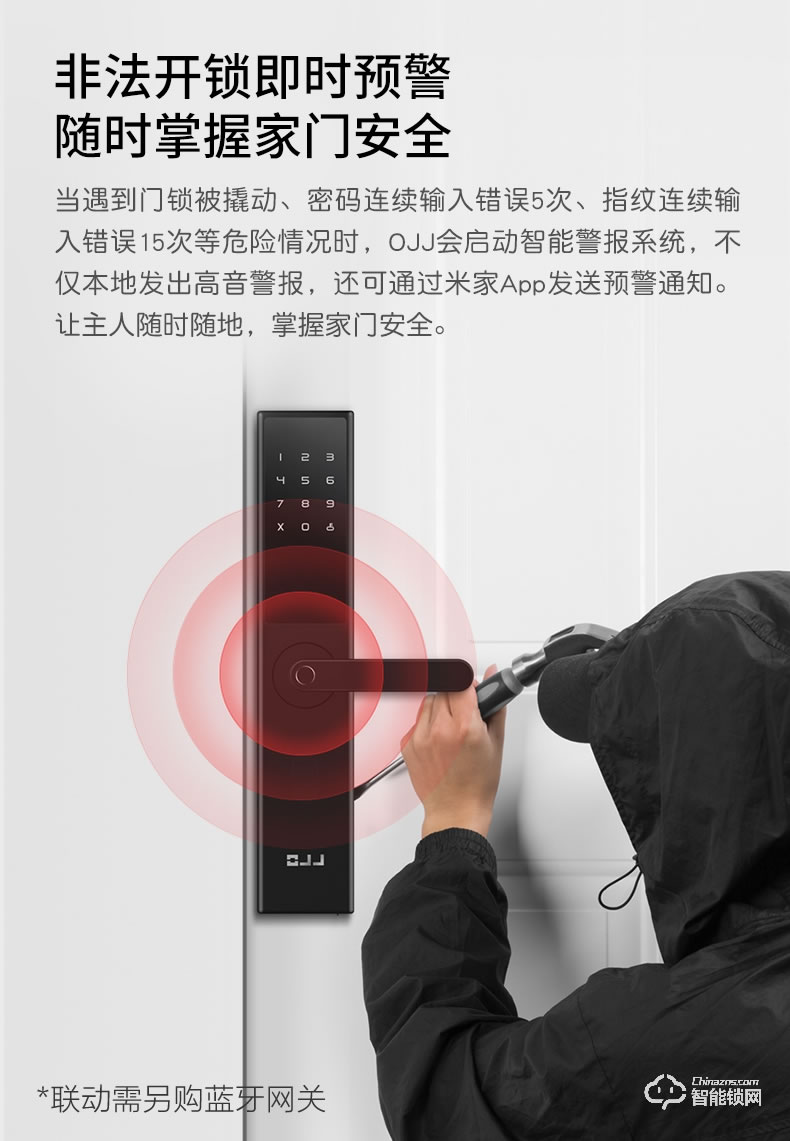 鹿客OJJ智能锁 X1家用防盗门全自动电子锁