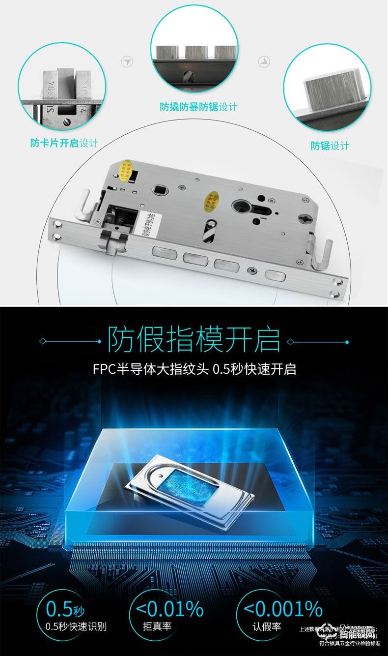 玥玛智能锁  FP-A6家用指纹锁电子锁智能锁