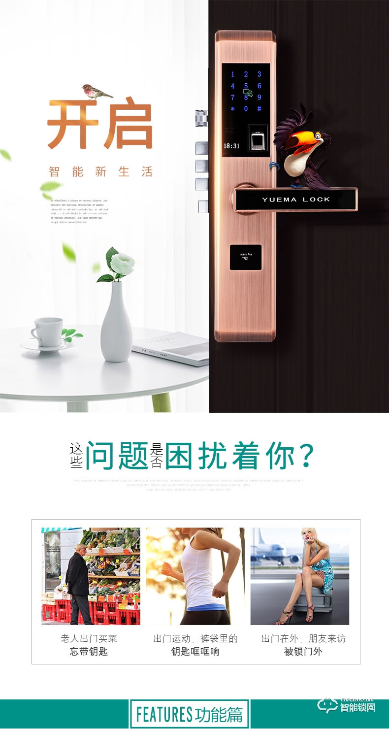 玥玛智能锁 FP-S2半导体指纹头智能密码锁