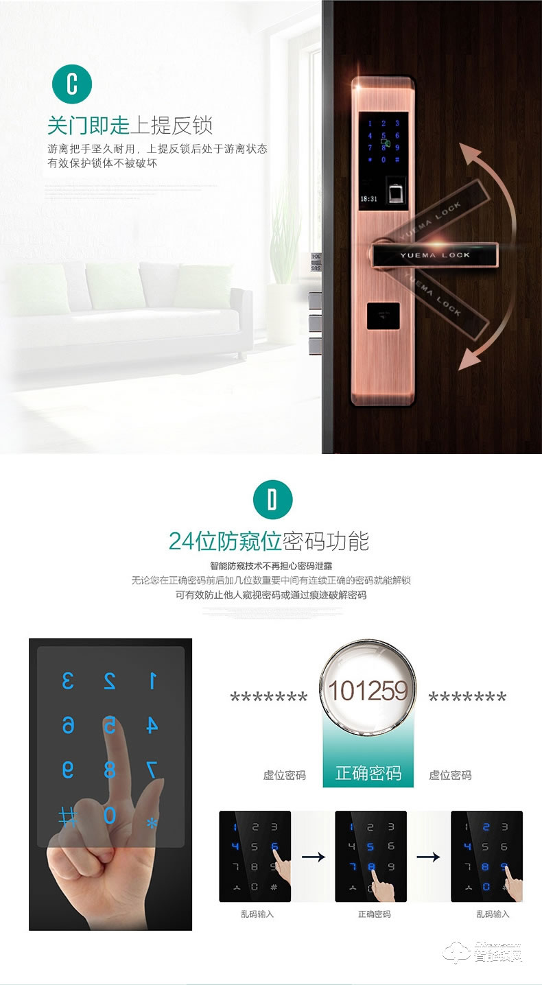 玥玛智能锁 FP-S2半导体指纹头智能密码锁